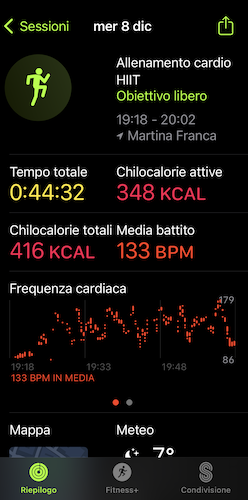 entrenamiento detalle app apple watch series 7