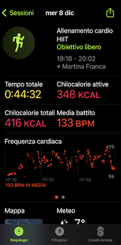 entrenamiento detalle app apple watch series 7